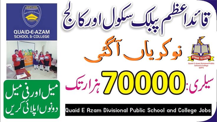 Quaid E Azam Divisional Public School Jobs For 2025-Apply Now