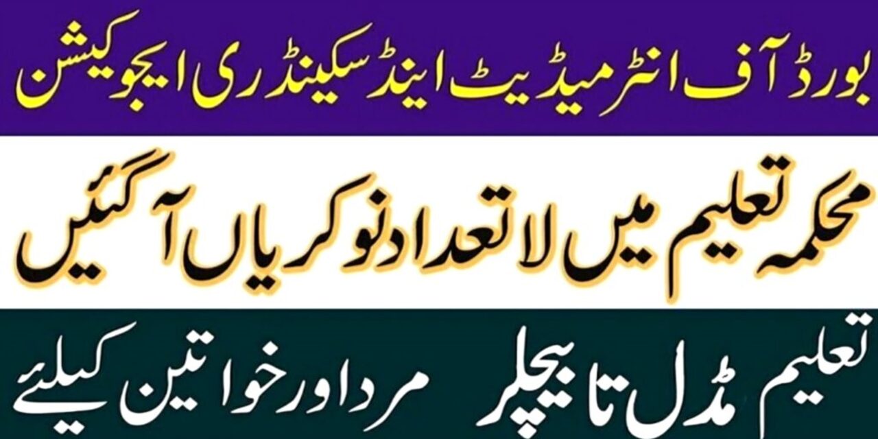 Board Of Intermediate & Secondary Education Jobs For 2025