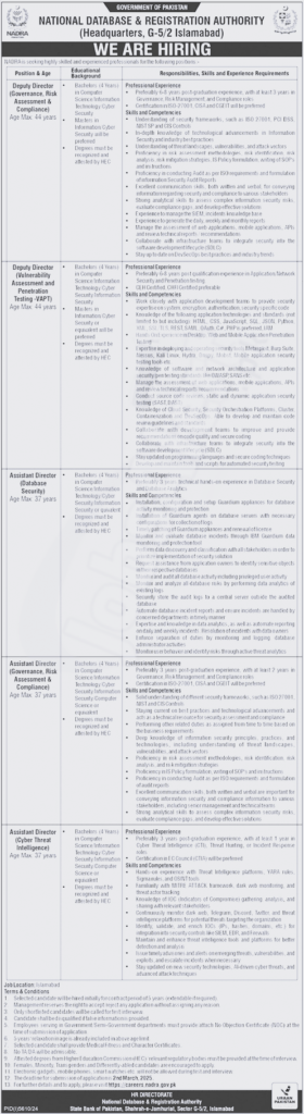Nadra Jobs In Islamabad Latest Vacancies For 2025-Apply Now