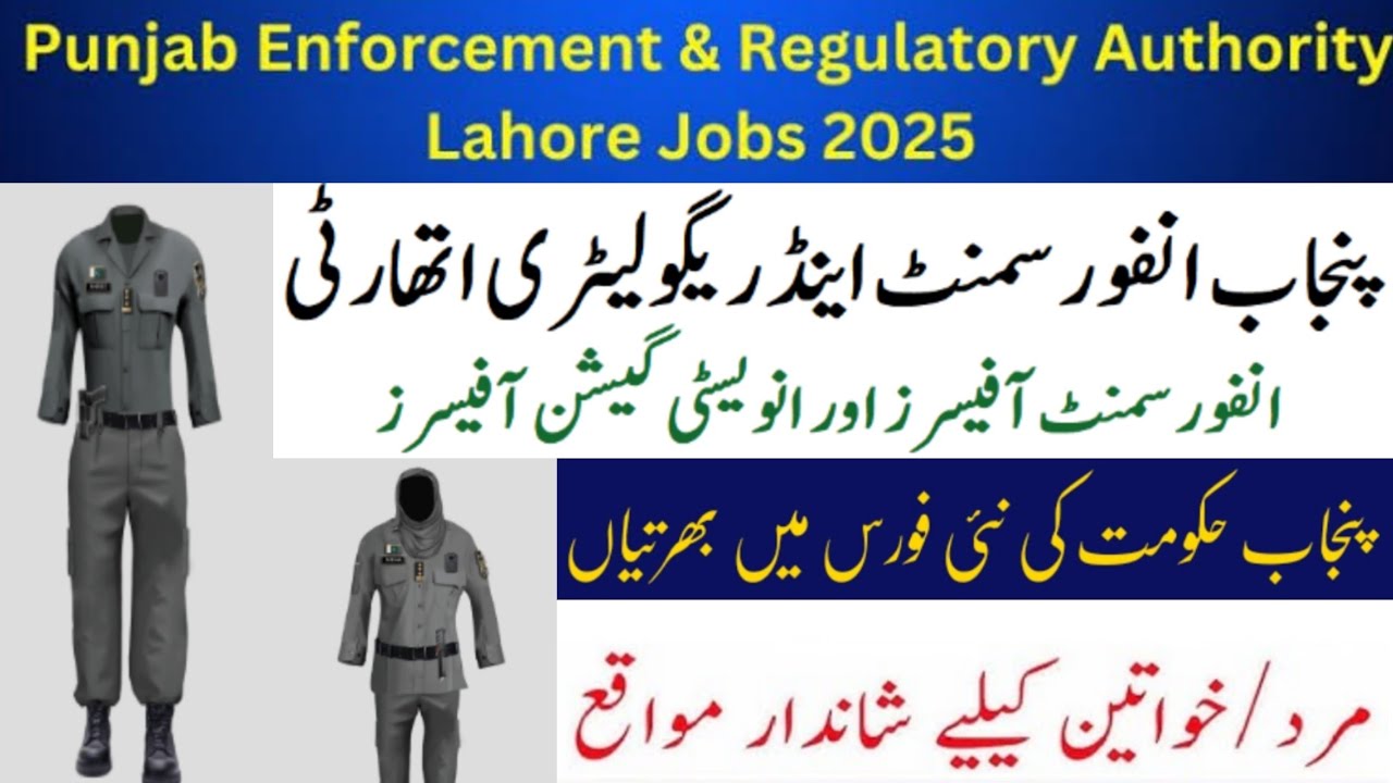 Punjab Enforcement And Regulatory Authority Jobs For 2025