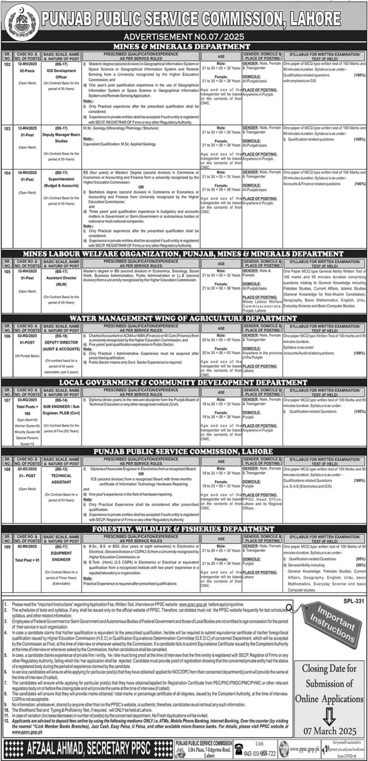 Punjab Public Service Commission Jobs Opportunities For 2025