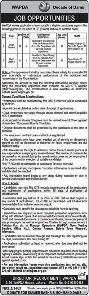 Lahore Jobs at Water & Power Development Authority – 2025