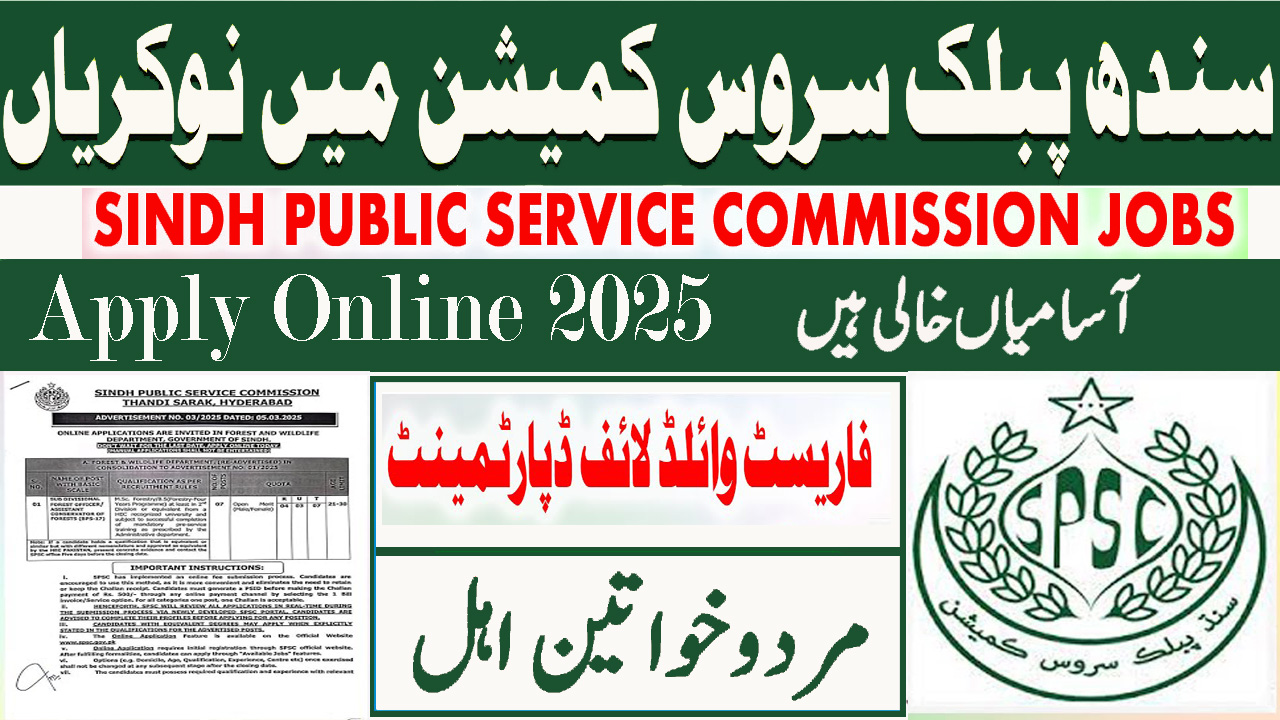 Sindh Public Service Commission Job Vacancies 2025-Apply Now
